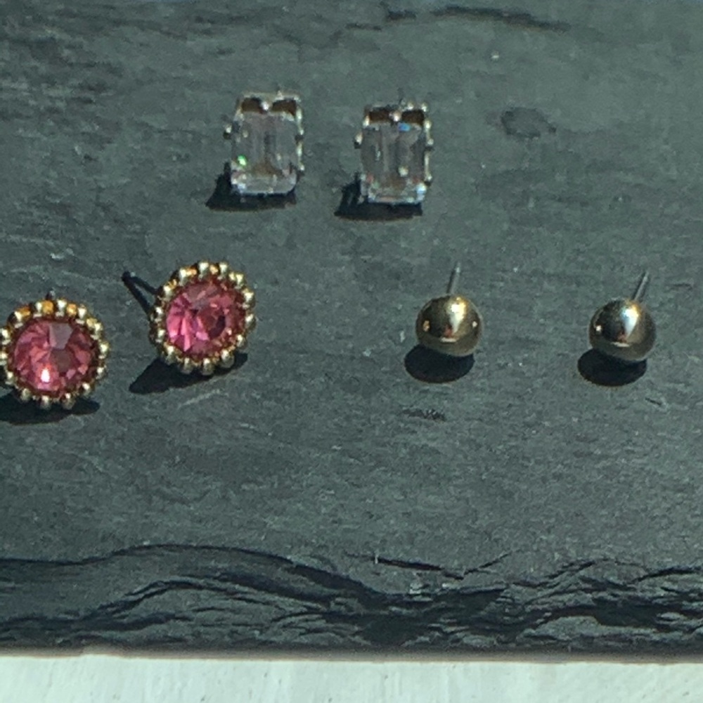 Set of 3 pair stud earrings